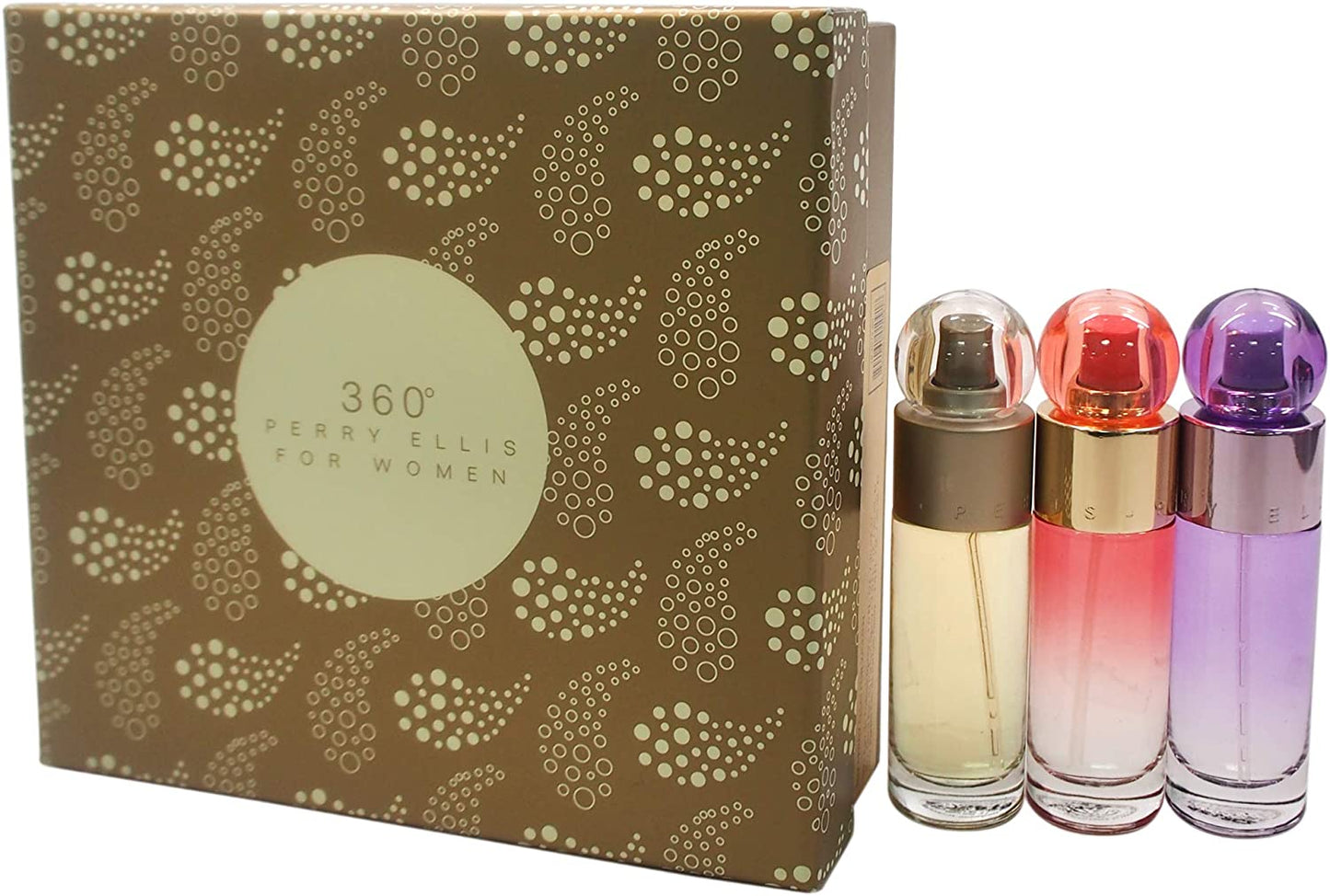 SET PERRY ELLIS 360 WOMAN (TRIO) 360 RED /360 PURPLE / 360 1.0 OZ. EDP SP