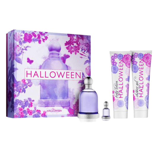 SET HALLOWEEN WOMEN ( 4PC SET ) 3.4 OZ EDT SP / 5.0 OZ. BL / 5.0 OZ. SG / 4.5ML MINI)